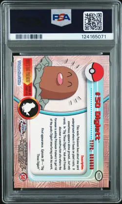 2000 TOPPS CHROME POKEMON T.V. #50 DIGLETT PSA 10 - Image 2