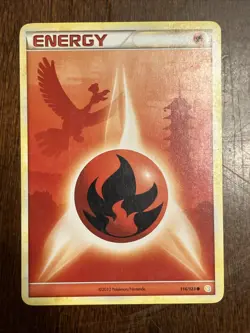 Pokemon TCG Fire Energy HeartGold SoulSilver, Regular Ho-Oh Energy 116/123 - Image 1