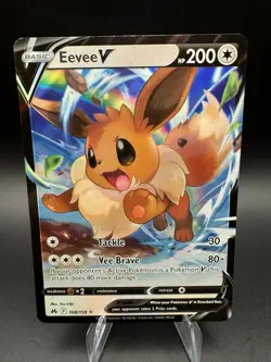 Pokemon TCG Eevee V 108/159 Crown Zenith Holo Pack Fresh Rare - NM - Image 1
