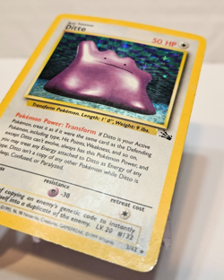 Ditto 3/62 Holo Rare Unlimited Fossil Pokemon 1304 - Image 2