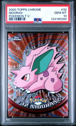 2000 TOPPS CHROME POKEMON T.V. #32 NIDORAN PSA 10 - Image 1