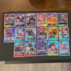 One Piece Tcg Card Lot of Ace/Sabo Illust. promo & 100 SR's. Matching lot 35 SRs - Image 2