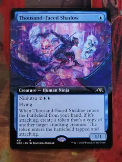 MTG Card: Thousand-Faced Shadow (Kamigawa: Neon Dynasty) EXTENDED ART - Image 1