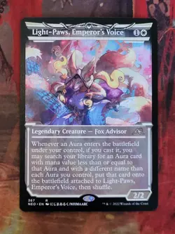 MTG Card: Light-Paws, Emperor's Voice (Kamigawa: Neon Dynasty) SHOWCASE - Image 1