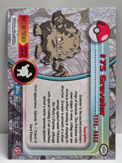 #75 Graveler 1999 Topps Chrome Pokemon Card Series 1 Blue Logo - NM - US Seller - Image 2