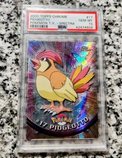 2000 TOPPS CHROME POKEMON T.V. SPECTRA #17 PIDGEOTTO PSA 10 - Image 1