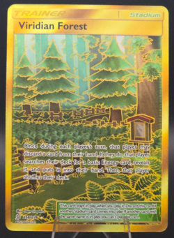 Pokemon S&M Unified Minds Viridian Forest 256/236 Gold Secret Rare NM - Image 1