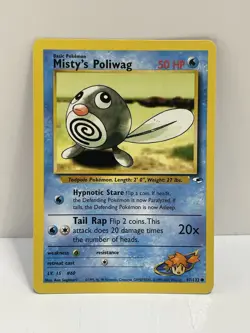 Pokemon WOTC TCG Vintage Misty's Poliwag 087/132 Gym Heroes Regular LP - Image 1