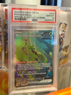 2024 POKEMON TEF EN-TEMPORAL FORCES #203 IRON LEAVES EX PSA 10 - Image 1
