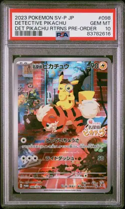 2023 Pokemon Japanese Promo Detective Pikachu 098 PSA 10 GEM MT - Image 1