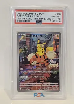 2023 Pokemon Japanese Promo Detective Pikachu 098 PSA 10 GEM MT - Image 3