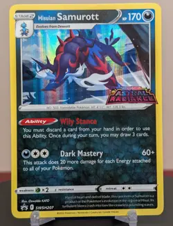 Pokemon Hisuian Samurott #SWSH207 English Black Star Promo Holo Stamped - Image 1