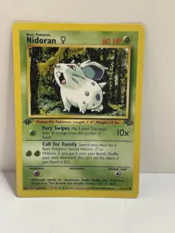 Pokemon WOTC TCG VTG Nidoran F 57/64 Jungle Regular MP - Image 1