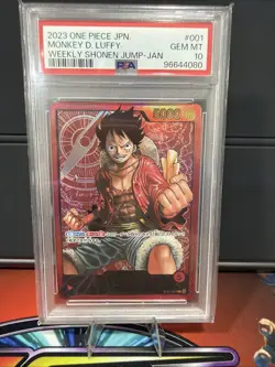 2023 One Piece Japanese Weekly Shonen Jump-Jan #001 Monkey D. Luffy PSA 10 NB25 - Image 1