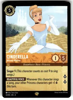 Disney Lorcana TCG Cinderella Melody Weaver 4/204 Legendary - Image 1