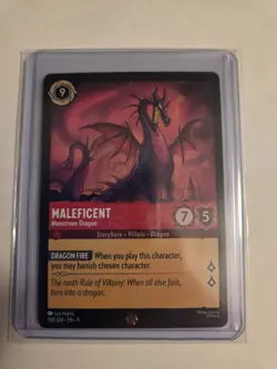 Disney Lorcana TCG Fabled Maleficent Monstrous Dragon Cold Foil, 108/204, NM - Image 1