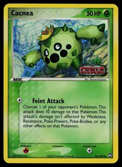 Pokemon Card - Cacnea Power Keepers 46/108 Common Reverse Holo Stamped - Image 1