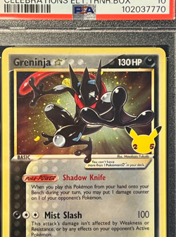 PSA Gem MT 10-Greninja Gold Star #144 BLACK STAR PROMO 2021 Pokemon Celebrations - Image 2