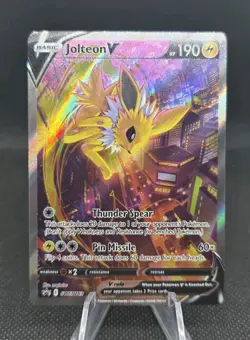 Jolteon v SWSH183 Pokemon TCG Sword & Shield Holo Black Star Promo Card - Image 1