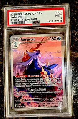 Pokemon TCG Samurott 2025 Sv: White Flare Illustration Rare 107/086 Holo PSA 9 - Image 1