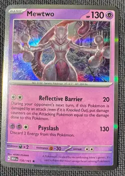 MEWTWO 150/165 R 151 POKEMON HOLO NM - Image 1