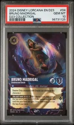 2024 DISNEY LORCANA EN D23-D23 EXPO PROMO #04 BRUNO MADRIGAL D23 PSA 10 - Image 1