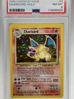 THE CARD 🔥 OG 1999 Pokemon Base Set Charizard Holo Rare NM-MINT PSA 8 #4 - Image 1