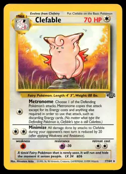Clefable 17/64 Jungle Regular Rare Pokemon Card - Image 1