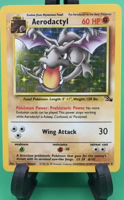 Aerodactyl - 1/62 - Pokemon Fossil Unlimited Holo Rare Card WOTC NM - Image 1
