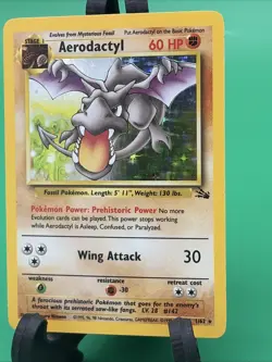 Aerodactyl - 1/62 - Pokemon Fossil Unlimited Holo Rare Card WOTC NM - Image 5