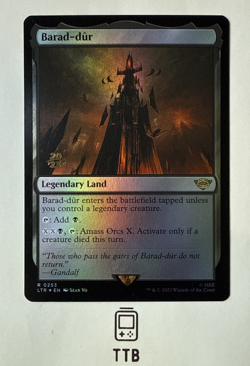 MTG Barad-Dur [Prerelease] R 0253, NM Foil LotR LTR Lord Rings - Image 1