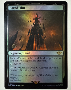 MTG Barad-Dur [Prerelease] R 0253, NM Foil LotR LTR Lord Rings - Image 2