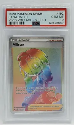 2020 Pokemon Vivid Voltage #192 - PSA GEM MINT 10 Full Art - Secret - ALLISTER - Image 1