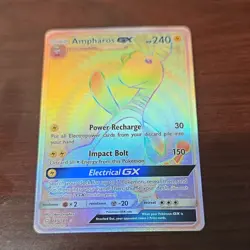 Pokemon Ampharos GX 240 HP Full Art Secret Rare Holo 185/181 SM Team Up TCG - Image 1