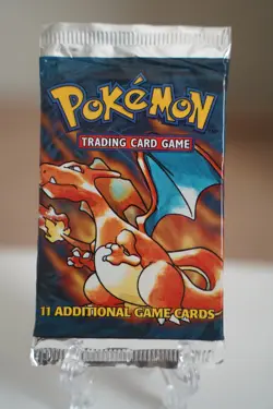 Pokemon TCG Base Set Unlimited Booster Pack Charizard Art WOTC Sealed - Image 1