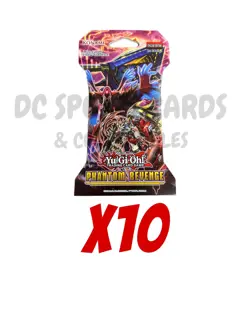 Yugioh TCG Phantom Revenge 7-Card Sleeved Booster Pack Lot of 10 - Image 1