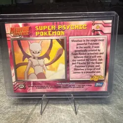 Pokemon Topps Mewtwo Strikes Back “Super Psychic Pokemon” Scene Card (1999) Holo - Image 2