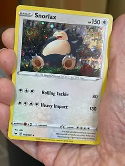 POKEMON SNORLAX 140/202 RARE COSMOS HOLOFOIL WITH SWIRL SWORD & SHIELD NM CARD - Image 3