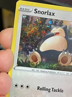 POKEMON SNORLAX 140/202 RARE COSMOS HOLOFOIL WITH SWIRL SWORD & SHIELD NM CARD - Image 5