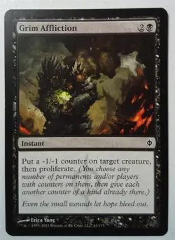 Grim Affliction *Common* Magic MtG x1 New Phyrexia SP - Image 1