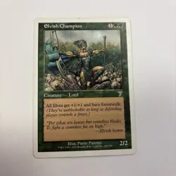 Elvish Champion HP 7th Edition MTG English Regular Elf Lord White Border - Image 1