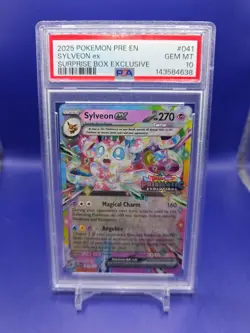 Pokemon TCG Sylveon Ex Prismatic Evolutions 041/131 Surprise Box Stamped PSA 10 - Image 1