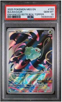 2025 Pokemon Mega Evolution Bulbasaur Stamped PSA 10 #133/132 - Image 1