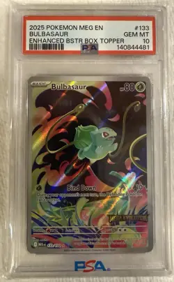 2025 Pokemon Mega Evolution Bulbasaur Stamped PSA 10 #133/132 - Image 3