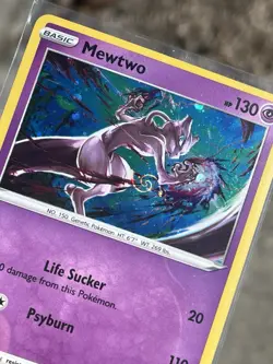 Pokemon Mewtwo Cosmo SWIRL Promo 056/172 Mew V Box Exclusive! W/ Holo Bleed ✨ - Image 1