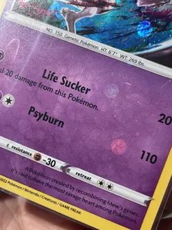 Pokemon Mewtwo Cosmo SWIRL Promo 056/172 Mew V Box Exclusive! W/ Holo Bleed ✨ - Image 4