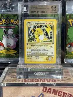 2000 POKEMON GYM CHALLENGE 1ST EDITION LT. SURGES RAICHU HOLO R BGS 9.5 - Image 4