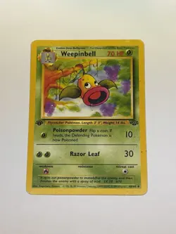 1st Edition Weepinbell 48/64 Jungle Uncommon Pokemon TCG Vintage WotC 1999 LP - Image 1