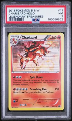 POKEMON LEGENDARY TREASURES CHARIZARD #19 HOLO PSA 7 NM #115814299 - Image 1