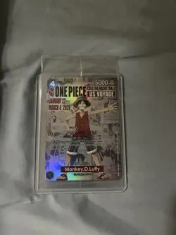 Monkey.D.Luffy (College Basketball US Voyage) P-055 One Piece Promo w Poster - Image 2